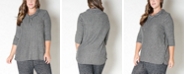 COIN 1804 Women's Plus Size Stripe Cozy Top